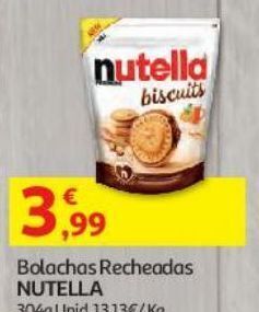Auchan Bolachas recheadas nutella:304 g promoção