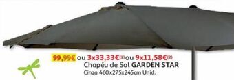 Auchan Chapéu de sol garden star:cinza 460x275x245 promoção