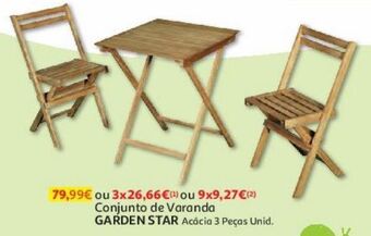 Auchan Conjunto de varanda garden star:acacia 3pcs promoção