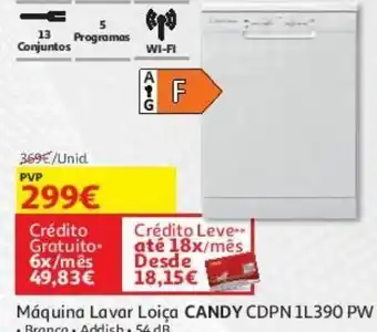 Máquina lavar loiça candy cdpn 1l390 pw branca