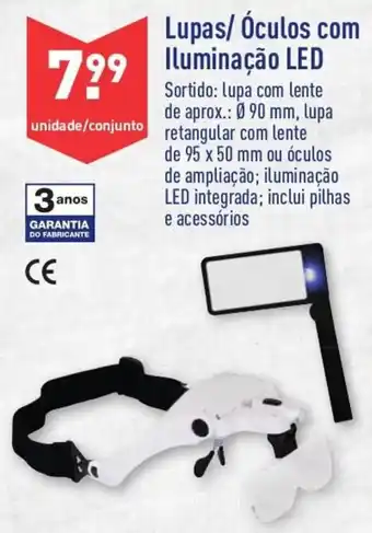 ALDI Lupas/Óculos com Iliminação LED promoção