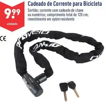 ALDI Cadeado de COrrente para Bicicleta 120cm promoção