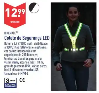 ALDI Bikemate Colete de Segurança LED S-M-M-L promoção