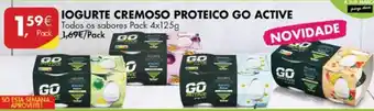 Pingo Doce Iogurte Cremoso Proteico Go Active Todos os Sabores Pack 4x125g promoção