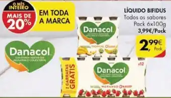 Pingo Doce Danacol Líquido Bifidus Todos os Sabores Pack 6x100g promoção