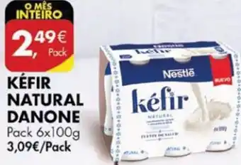 Pingo Doce Kéfir Natural Danone Pack 6x100g promoção
