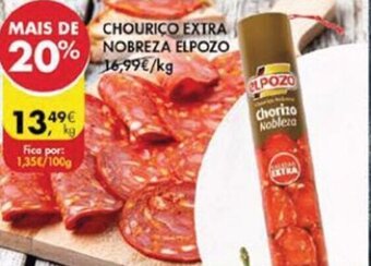 Pingo Doce Chouriço Extra Nobreza Elpozo promoção