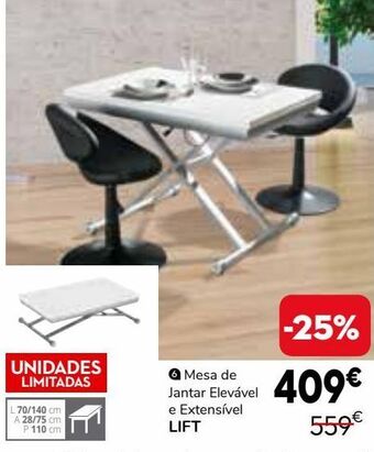 Conforama Mesa extensível promoção