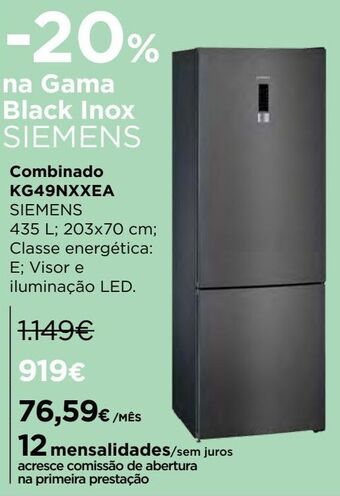 El Corte Inglés Frigorífico combinada siemens promoção