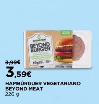 El Corte Inglés Hamburguer vegetal promoção