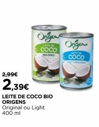 El Corte Inglés Leite de coco origens bio promoção