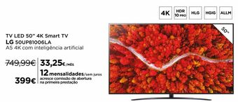 El Corte Inglés Tv 50'' led lg promoção