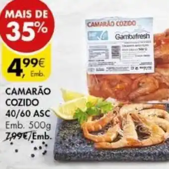 Pingo Doce Camarão Cozido 40/60 ASC 500g promoção