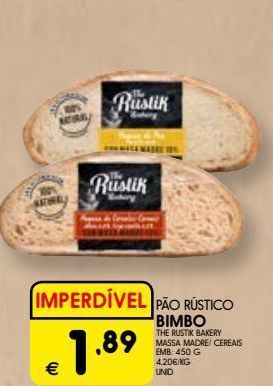 Meu Super Pão rústico bimbo promoção