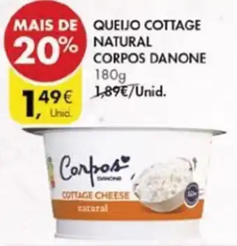 Pingo Doce Corpos Danone Queijo Cottage Natural 180g promoção