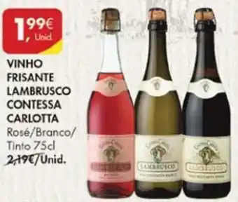Pingo Doce Vinho Frisante Lambrusco Contessa Carlotta 75cl promoção
