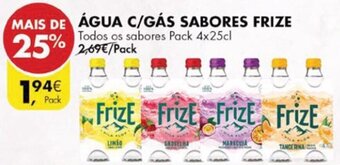 Pingo Doce Água c/Gás Sabores Frize 4 x 25cl promoção