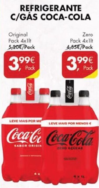Pingo Doce Refrigerante c/Gás Coca-Cola Original 4 x 1lt promoção