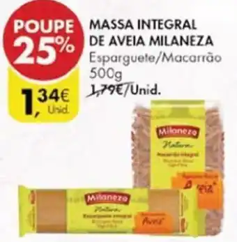 Pingo Doce Massa Integral de Aveia Milaneza 500g promoção