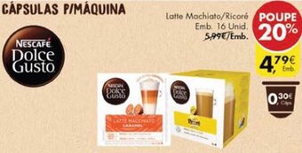 Pingo Doce Nescafé Dolce Gusto Cápsulas p/Máquina Latte Machiato / Ricoré 16 unid. promoção
