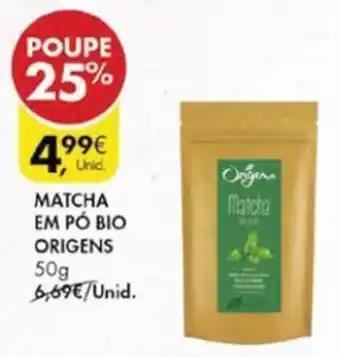 Pingo Doce Matcha em Pó Bio Origens 50g promoção
