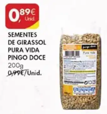 Pingo Doce Sementes de Girassol Pura Vida Pingo Doce 200g promoção
