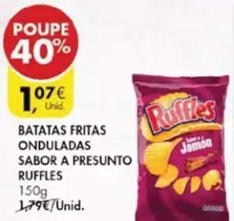 Pingo Doce Batatas Fritas Onduladas Sabor a Presunto Ruffles 150g promoção