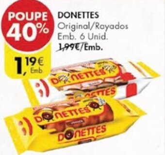 Pingo Doce Donettes Original / Rayados 6 unid promoção