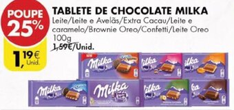 Pingo Doce Tablete de Chocolate Milka 100g promoção