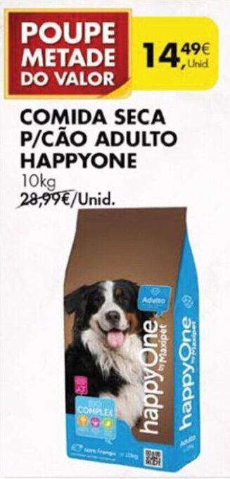 Pingo Doce Comida Seca p/Cão Adulto Happyone 10kg promoção