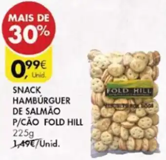 Pingo Doce Snack Hambúrguer de Salmão p/Cão Fold Hill 225g promoção