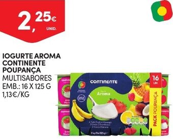 Continente Iogurte Aroma Continente Poupança 16 x 125g promoção