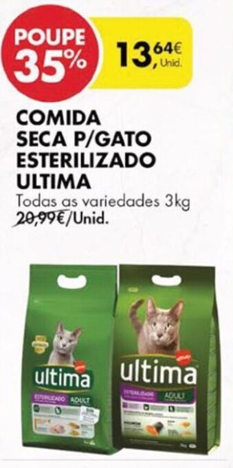 Pingo Doce Comida Seca P/Gato Esterilizado Ultima 3kg promoção