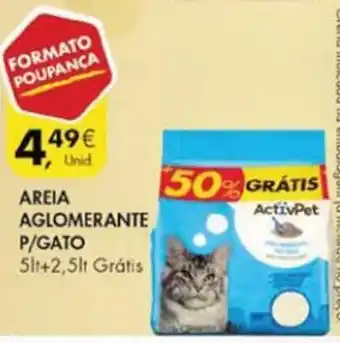 Pingo Doce ActivPet Areia Aglomerante P/Gato 5lt+2,5lt Grátis promoção