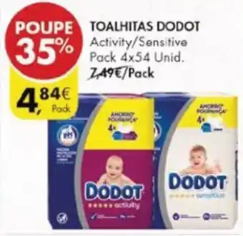 Pingo Doce Toalhitas Dodot 4 x 54 Unid promoção