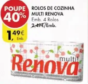Pingo Doce Rolos de Cozinha multi Renova 4 Rolos promoção