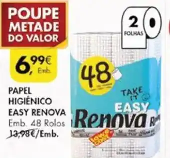 Pingo Doce Papel Higiénico Easy Renova 48 Rolos promoção