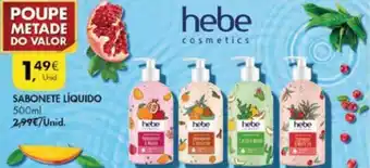 Pingo Doce Hebe Cosmetic Sabonete Líquido 500ml promoção