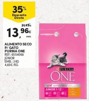 Continente Alimento Seco p/Gato Purina One 3kg promoção