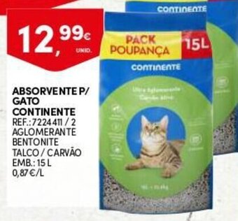Continente Absorvente p/Gato Continente 15L promoção