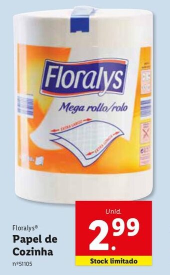 Lidl Floralys Papel de Cozinha promoção