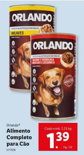 Lidl Orlando Alimento Completo para Cão 1,25kg promoção