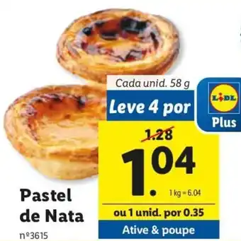 Lidl Pastel de Nata 58g promoção