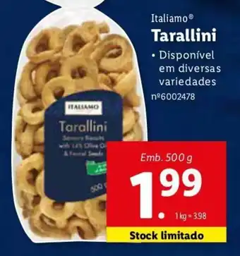 Lidl Italiamo Tarallini 500g promoção