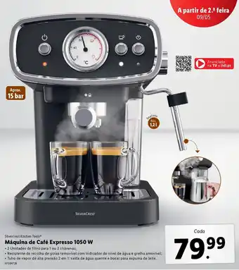 Lidl Silvercrest Kitchen Tools Máquina de Expresso 1050W promoção