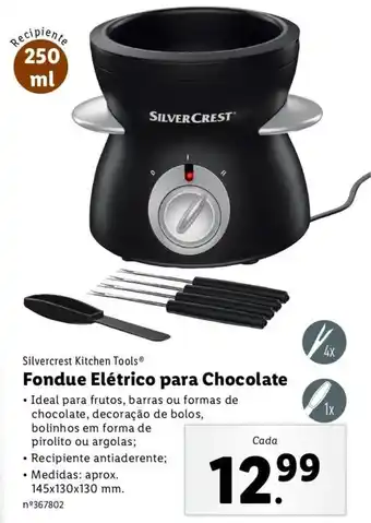 Lidl Silvercrest Kitchen Tools Fondue Elétrico para Chocolate 145x130x130cm promoção