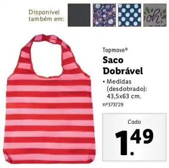 Lidl Topmove Saco Dobrável 43,5x63cm promoção