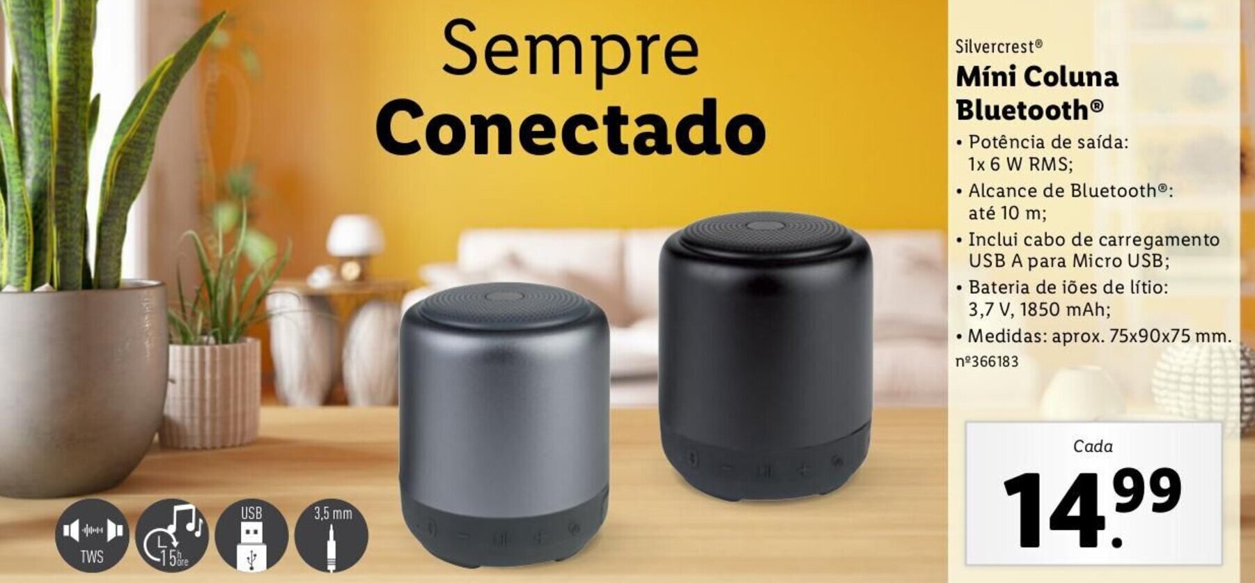 Promoção Silvercrest Mími Coluna Bluetooth em Lidl