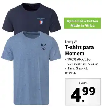 Lidl Livergy T-shirt para Homem S ao XL promoção