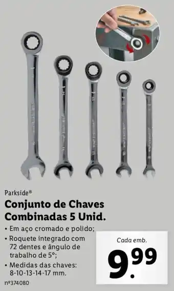 Lidl Parkside Conjunto de Chaves Combinadas 5 Unid promoção